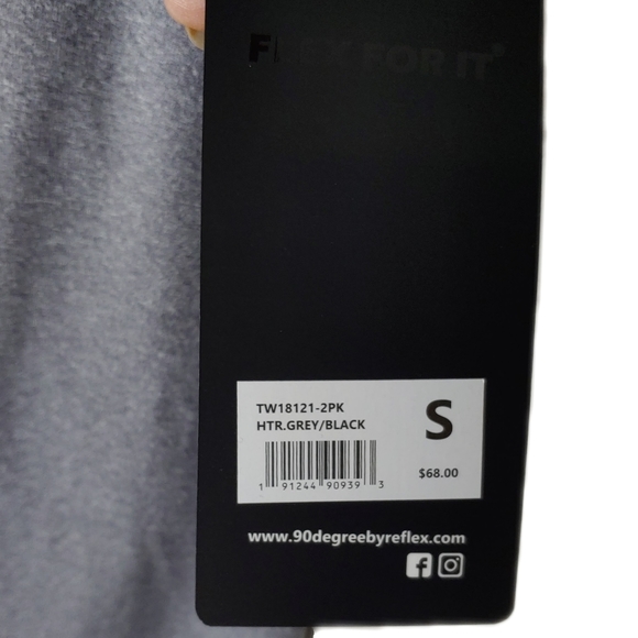 NWT 90 Degree by Reflex Gray & Black Racer Back Tops - Picture 8 of 8